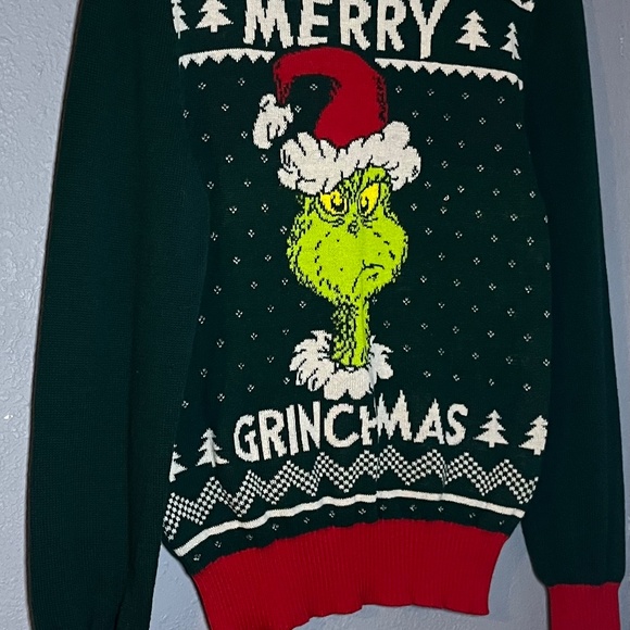The Grinch Christmas Sweater Adult Small Dr Suess’ The Grinch Stretchy  Ugly - Picture 4 of 7